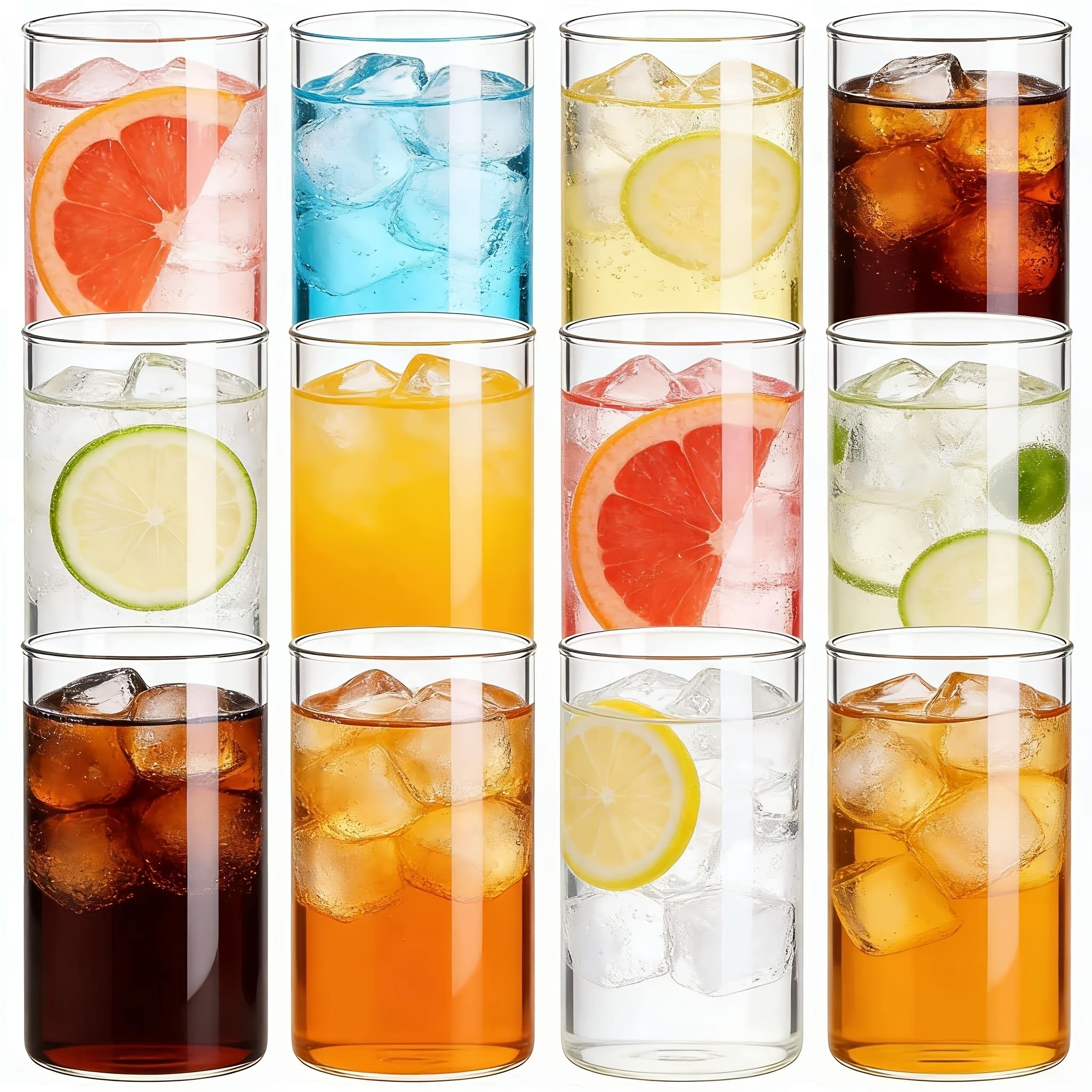 Drinking Glasses 6/12 Pack 10oz Highball Glass Cups Set - 300ml Classic Clear Drinking Tumblers for Iced Tea, Smoothies & Milk | 201-300ml