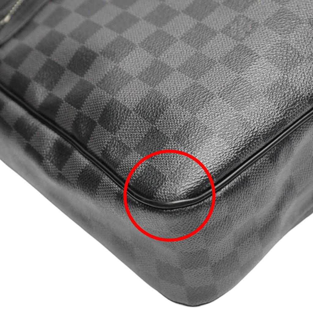 LOUIS VUITTON Damier Grafitte Daniel GM Shoulder Bag leather black unisex N58033 Used