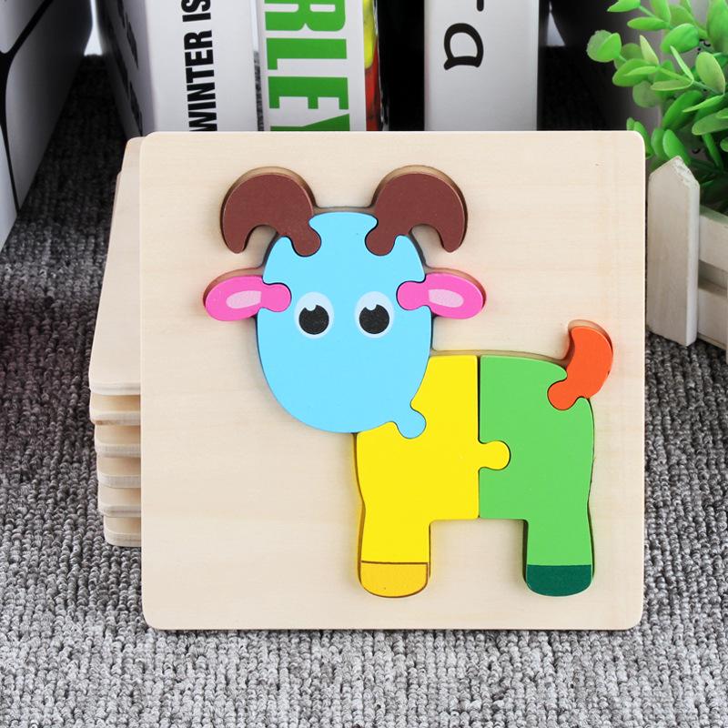 Children's 3D Wooden Animal Puzzle - Educational Building Blocks for Early Learning