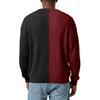 Men's Color-Blocked Stylish V-Neck Ribbed Textured Long-Sleeve T-Shirt