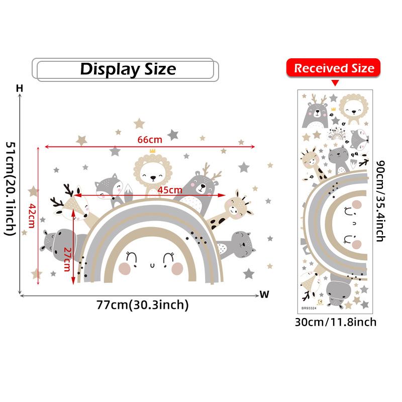 Бохо Животные Медведь Лев Сердца Ростомер Наклейка на Стену для Детской Комнаты Детской Наклейки