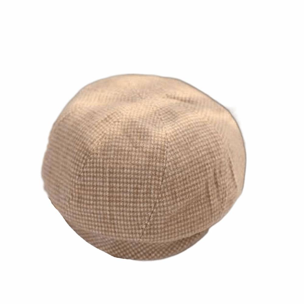 

Checkered Pattern Lady Adjustable Beret Winter Autumn Hat Round Beret Women Beret Korean Style Hat хакі