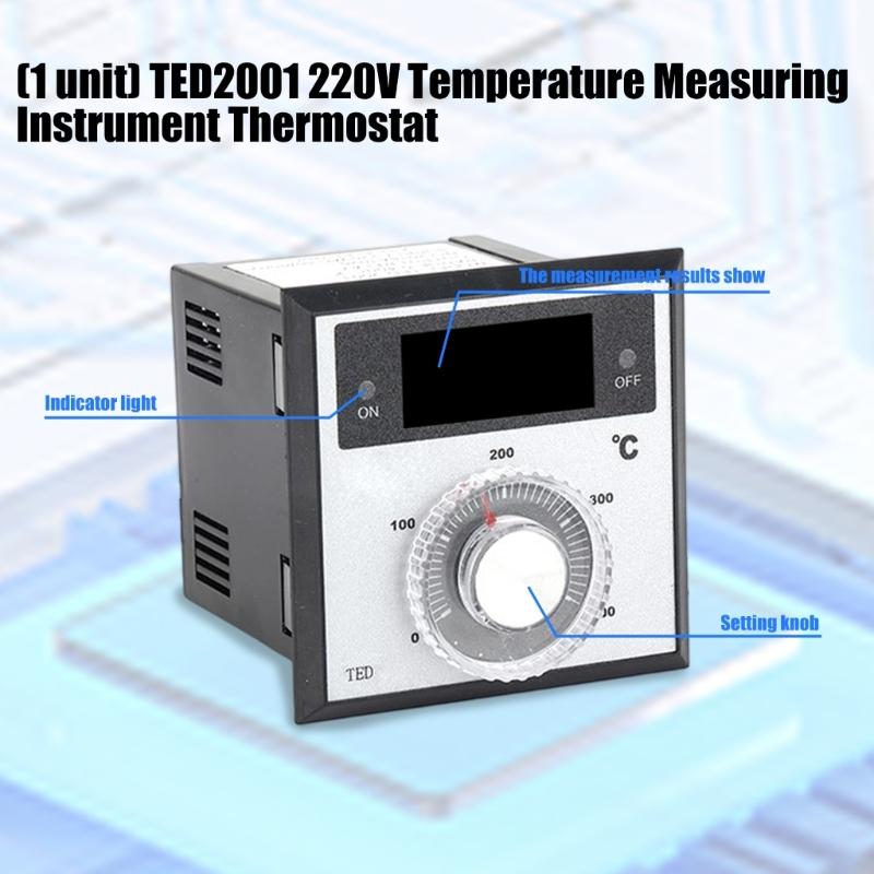 220V Knob 0-400 Degree Digital Thermostat Powered Temperature Controller Heat Resistance Thermostat For Baking
