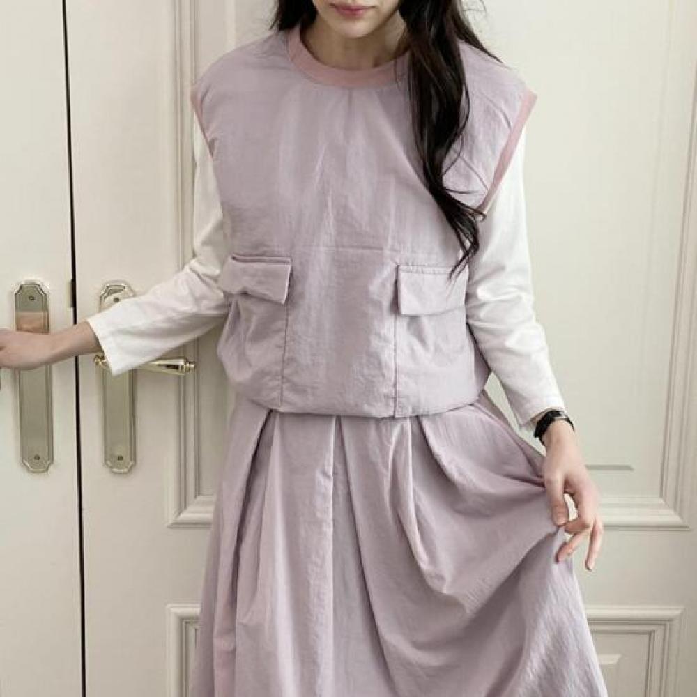 New Arrivals Open Run Anorak Vest Sleeveless Round Neck Two Pocket