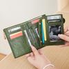 Women's Wallet Simple Multi-function Three-fold Wallet Buckle Double Zipper Short Change Bag