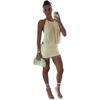 Sexy Womens Halter Sleeveless Bodycon Mini Dress With Tassel Beads 2025