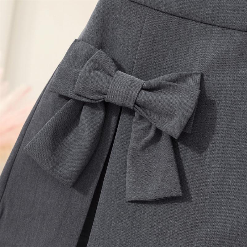 Bogen Unregelmäßige Mini Röcke Frauen Sommer Hohe Taille Schlank Schlitzte A-linie Rock Shorts Süße Mädchen Casual Alle-spiel Schwarz grau