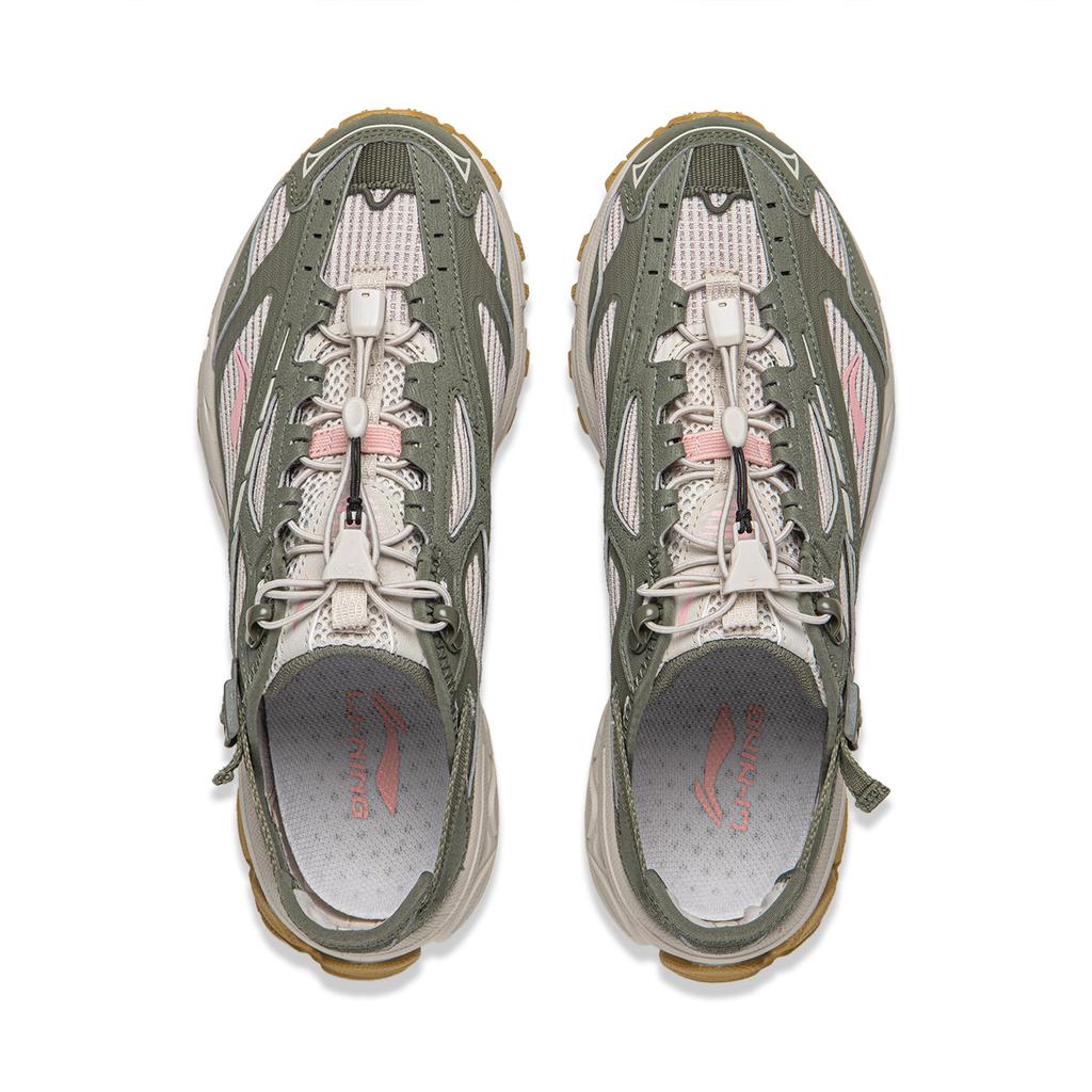 Li Ning Fuyao 2.0 Trail V3 Slip Resistant Abrasion Resistant Low Top Casual Running Shoes Women's White Green ARXW022-2