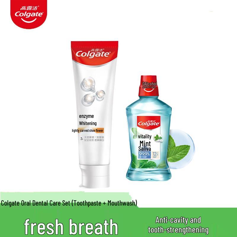 

Colgate Enzyme Whitening Toothpaste & Mint Mouthwash Set
