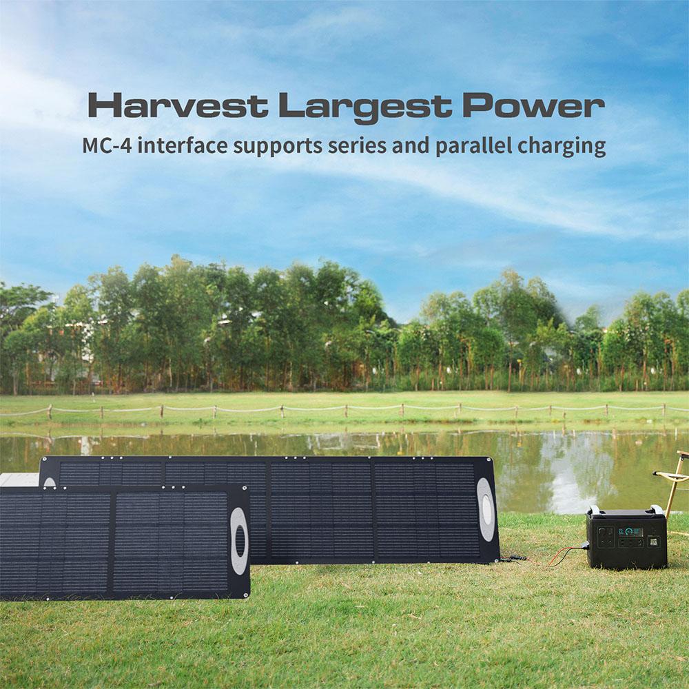 VDL POWER 200W Foldable Portable Solar Panel, 20V Monocrystalline Cell, Adjustable Kickstand, 23.5% Conversion Efficiency, IP67 Waterproof