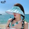 8477 Summer Ice Silk Ribbon Empty Top Hat Fashion Shell Big Brim Sun Protection Hat UV Protection Sun Hat Children