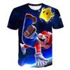 2025 MINISO Summer T-shirt  Super Mario Bros T-shirt Kids Harajuku Fashion Casual T-Shirt Boy Girls Polyester Boys Girls Short Sleeve