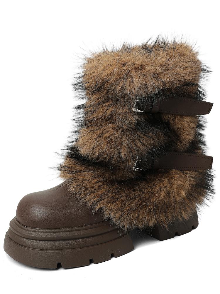 Autumn New Trend Irregular Solid Color Plush Personalized Design Versatile White Boot Cover