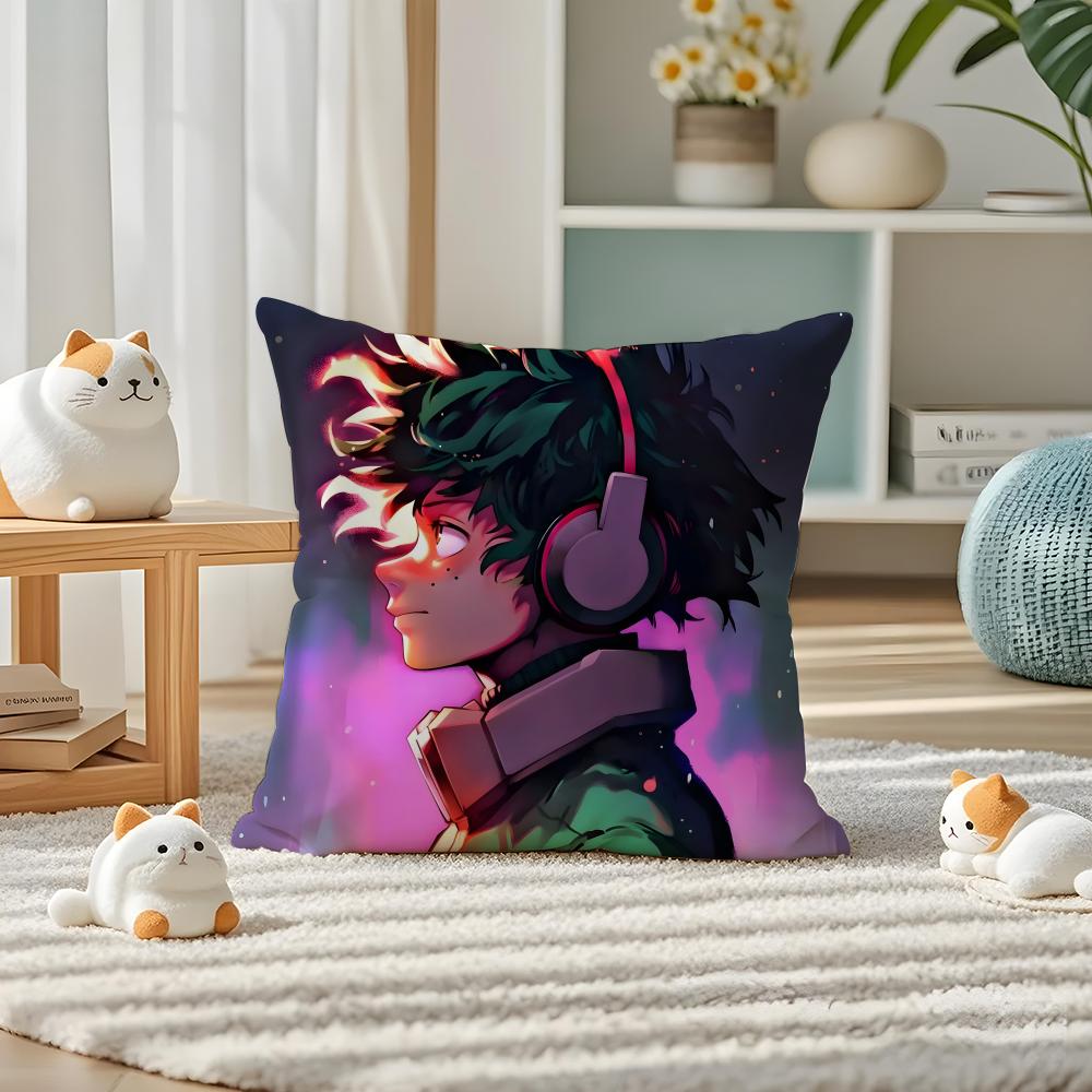 My Hero Academia Izuku Midoriya Pillow Case Silky Elegant Comfort Sofa Bed Invisible Zipper