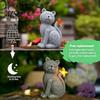 Outdoor Solar Garden Statue Cat Statue, Cute Sculpture with Butterfly Light, Induction Pathway Light Waterproof Resin Animal for Lawn Patio Yard Decor