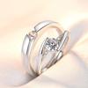 Koreanische minimalistische Moissanit Zirkon Partnerringe - Klassischer Echtschmuck zur Hochzeit