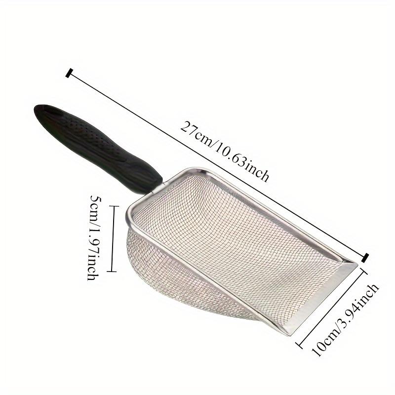 Stainless Steel Cat Litter Scoop with Ergonomic Handle - Durable, Easy-Clean Design for Fine Litter,Ideal for Scooping Cat Waste,Pet Waste Management