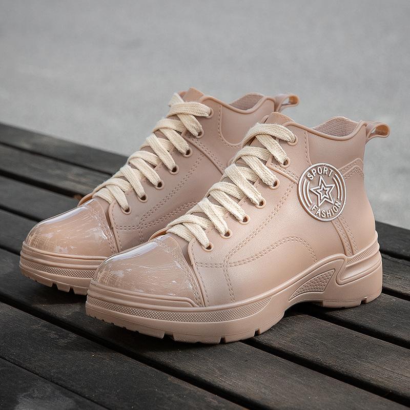 Waterproof Shoes Women's Rain Shoes Adult Short Water Boots Fashion Rain Boots New Students Wear Non-slip Warm Rubber Shoes
