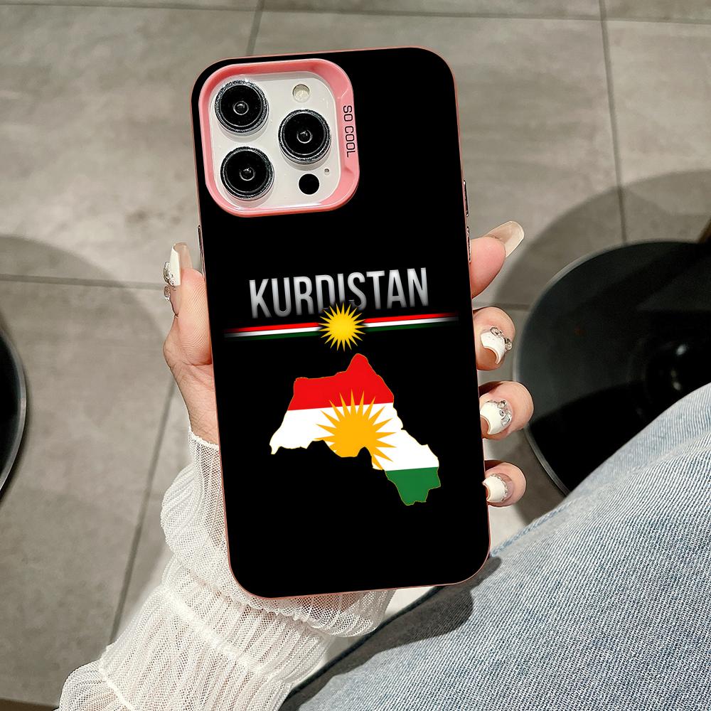 Kurdistan Flag Pink Translucent Mobile Phone Case for iPhone 17 16 15 14 13 12 11 X XR XS Air Pro Max Plus Colorful Cover