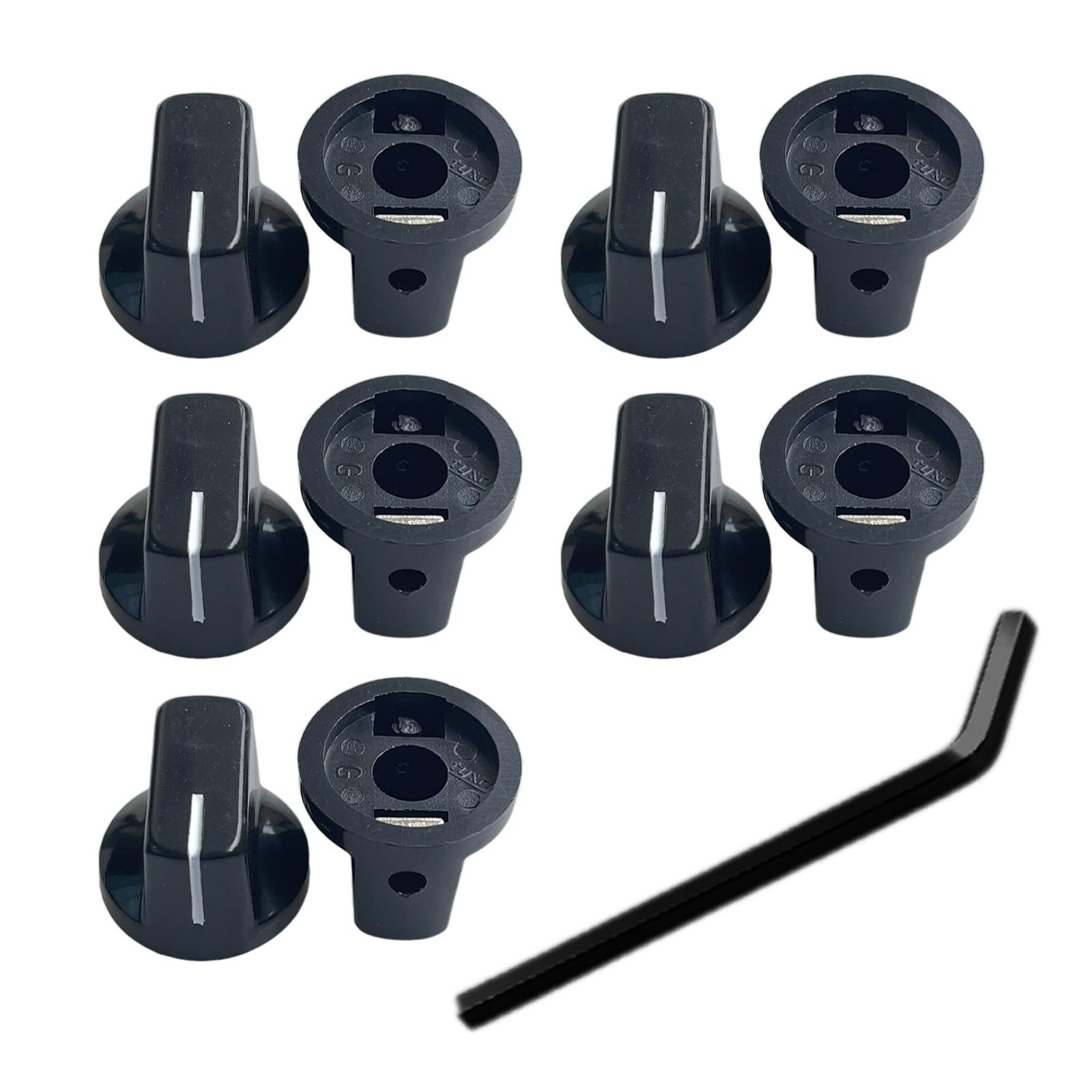 

10Pcs 6.3mm Shaft Hole Guitar Effect Pedal Knobs Pointer Control Knobs Potentiometer Knobs Guitar Accessories Easy to Us чёрный