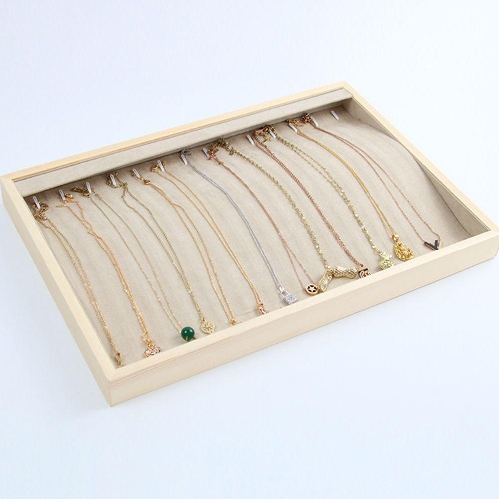 Multiple Styles Wooden Pendant Holder Apricot Necklace Stand Prop Jewelry Display Tray  Bracelet
