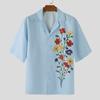 INCERUN Oversized Men Floral Print Shirts Casual Loose Buttons Tops