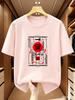 Summer Unisexs Retro Japanese Osaka Street Print TShirt for Daily Casual Wear Breathable 100 Cotton Roundneck Short Sleeve