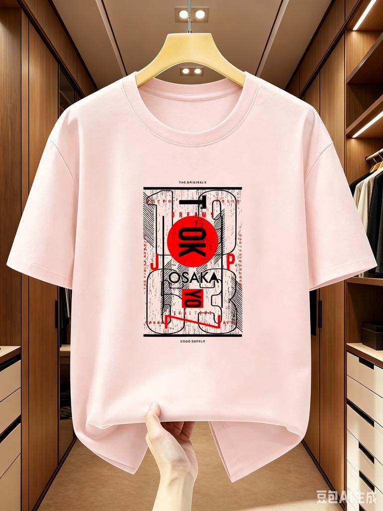 Summer Unisexs Retro Japanese Osaka Street Print TShirt for Daily Casual Wear Breathable 100 Cotton Roundneck Short Sleeve
