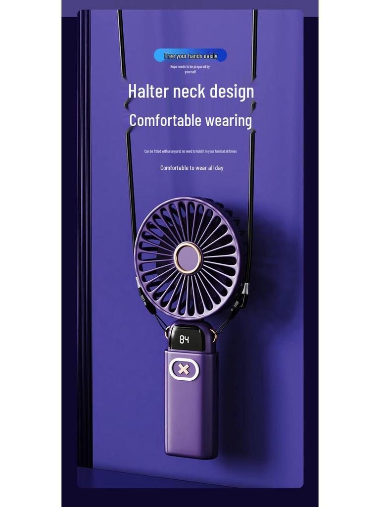 Silent Dual-Use Handheld Mini Fan with USB Charging & Long Battery Life