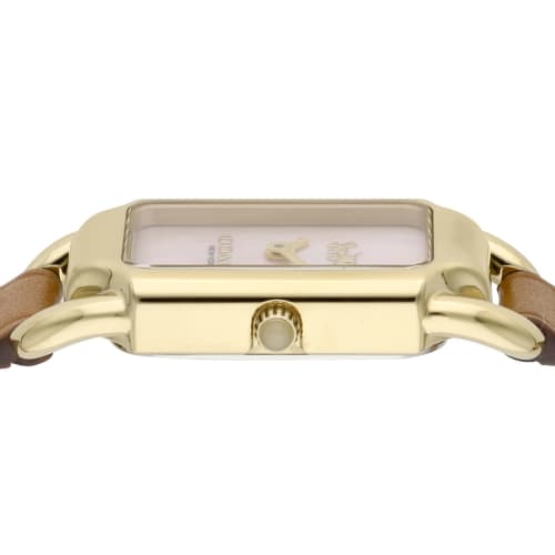 Coach CADIE Women's 28mm Watch with White Pearl Dial, Stainless Steel, and Quartz Movement, Brown, 14504028