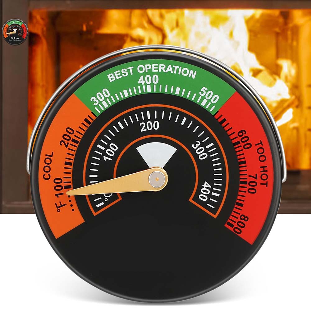 

1pc Fireplace Thermometer With Large-Dial Magnetic Attachment Temperature Monitoring Wood Stove Magnetic Thermometer