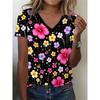 Casual Loose V-neck Top Women's Versatile Short-sleeved Fashion Breathable T-Shirts Women’s