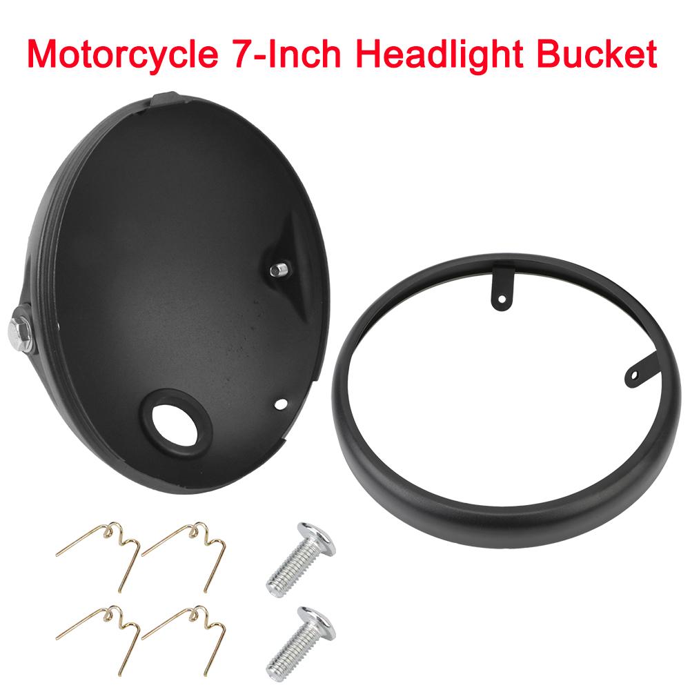 

7 Inch Motorcycle Headlights Base Holder Matte Shell Covers Motorbike Headlamp Retro Bucket Pit Dirt Bike Accessories Universal чёрный