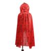 Halloween Cloak Long Hooded Cape with Blood Spider Web Print for Kids Adults Halloween Party Dress Up Accessory for Performance Cosplay Masquerade