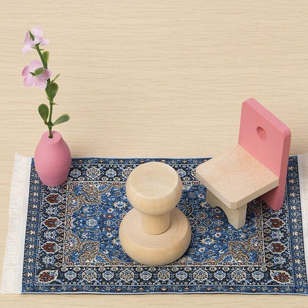 1:12 Scale Playing House Turkish Style Miniature Weaving Rug  Accessories Floor Coverings Dollhouse Carpet