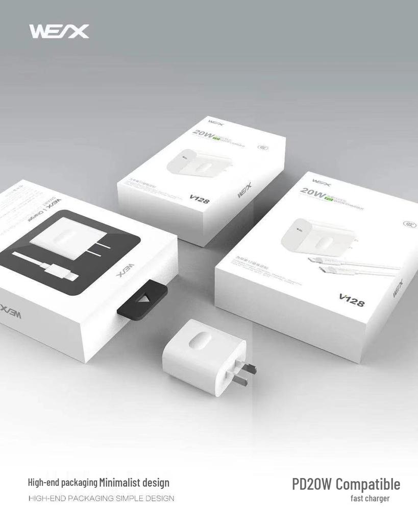 WellLink 20W PD Certified Fast Charger for Apple 13/12/11 Pro with Charging Cable
