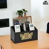 Fernbedienungshalter mit 5 Fächern Holz-Fernbedienungshalter für Wohnzimmer, TV und Klimaanlage Schreibwaren-Organizer 5 in 1 Ideal für Zuhause und Büro (Schwarzer Schmetterling)