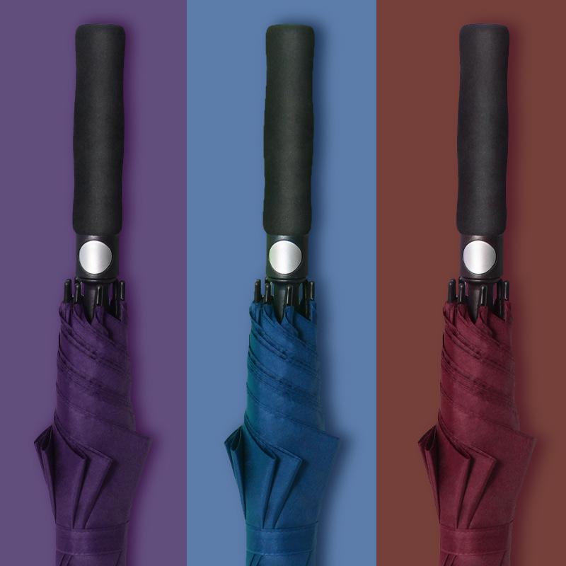 

Golf Style Long Handle Umbrella for Rain & Shine - Windproof, Stormproof, Extra Large, Sun Protection, Reinforced for Two. Blue Golf Umbrella (Black Coating)