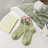 6Pairs Flower Coral Fleece Socks Thickened Warm Socks Women Soft Floor Plush Socks  Winter