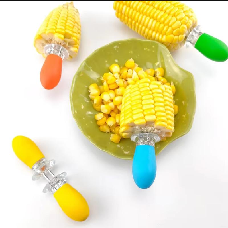 Nerezový držák na kukuřičný klas 1 pár Držák na kukuřici BBQ Dvojhrotý držák na sladkou kukuřici Špíz na kukuřici ke grilování Kempingové potřeby