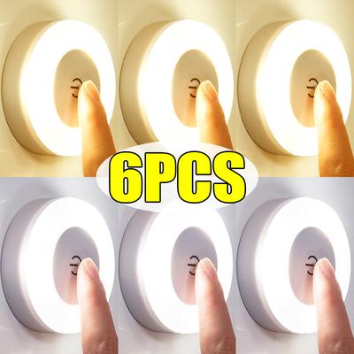 6/1PCS LED Touch Sensor Night Lights 3 Modes USB Charged Dimmable Wall Light Portable Mini Night Lamps for Home Bedroom Lighting