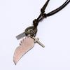 Herren Halskette Vintage Verstellbar Punk Stil Seilkette All Match Dekoration Kunstleder Engel Flügel Anhänger Halskette Schmuck für den täglichen Gebrauch