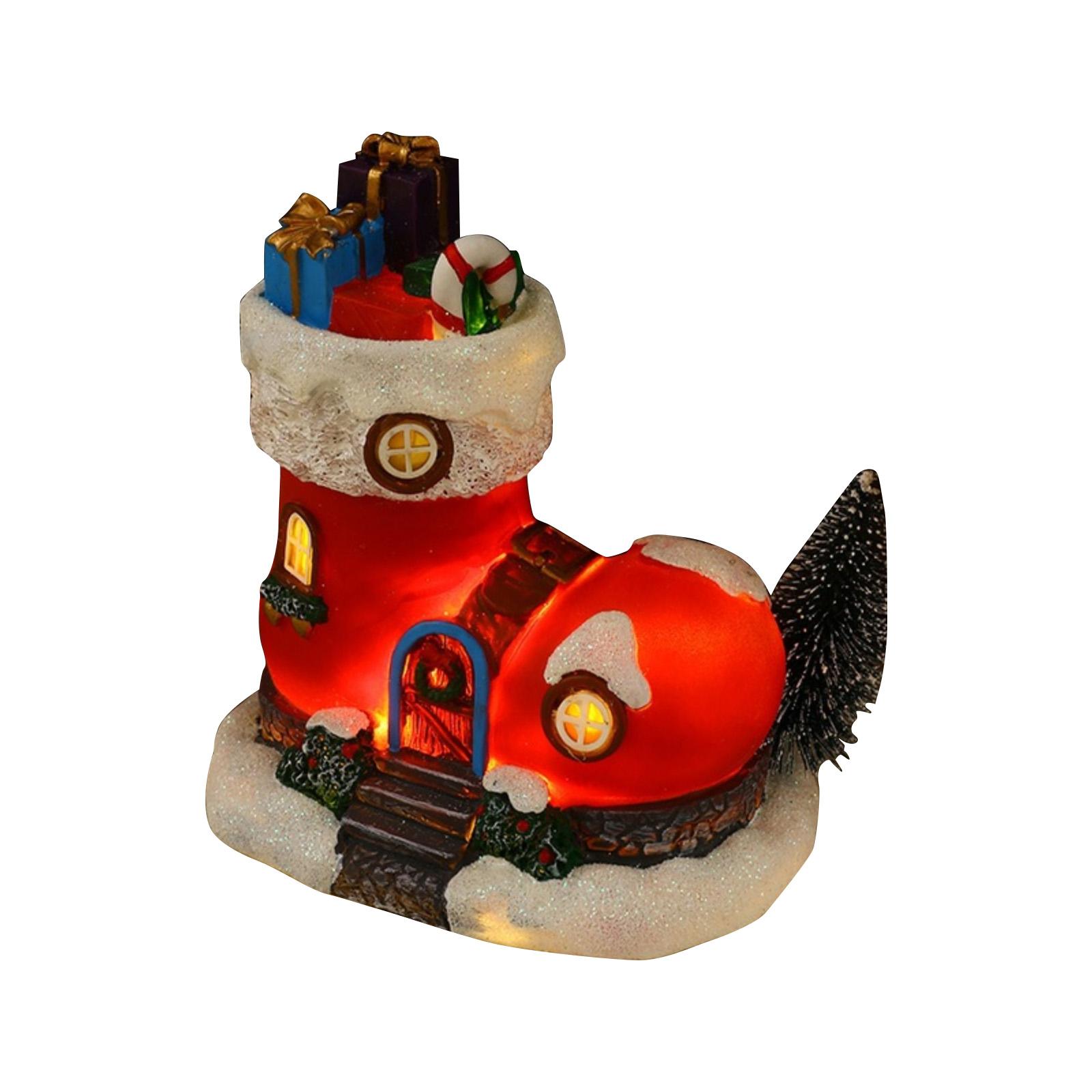 

Светящийся пряничный домик с подсветкой - Анимированное рождественское украшение для праздничной экспозиции в помещении One Size красный