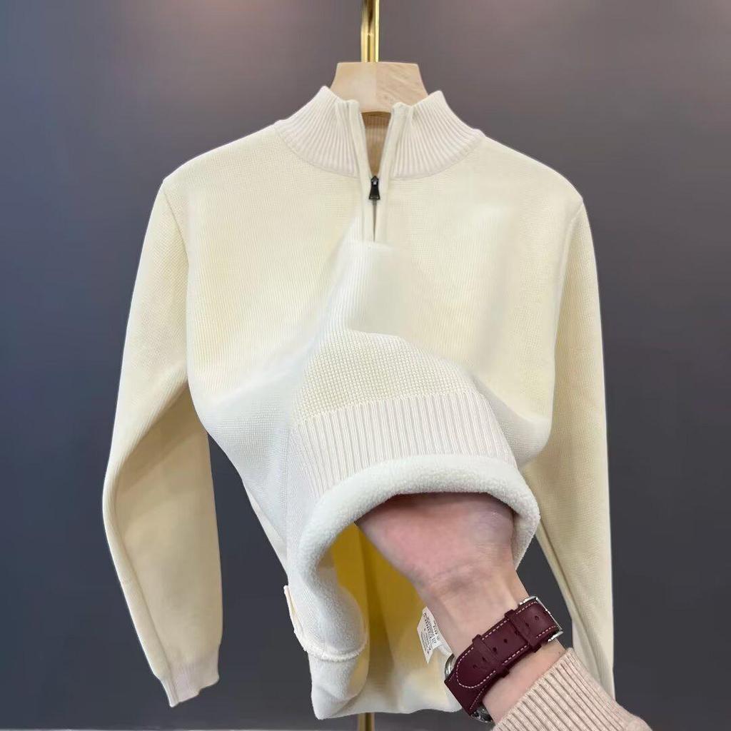 Herren Winter Fleece Halbhoher Kragen Strickware