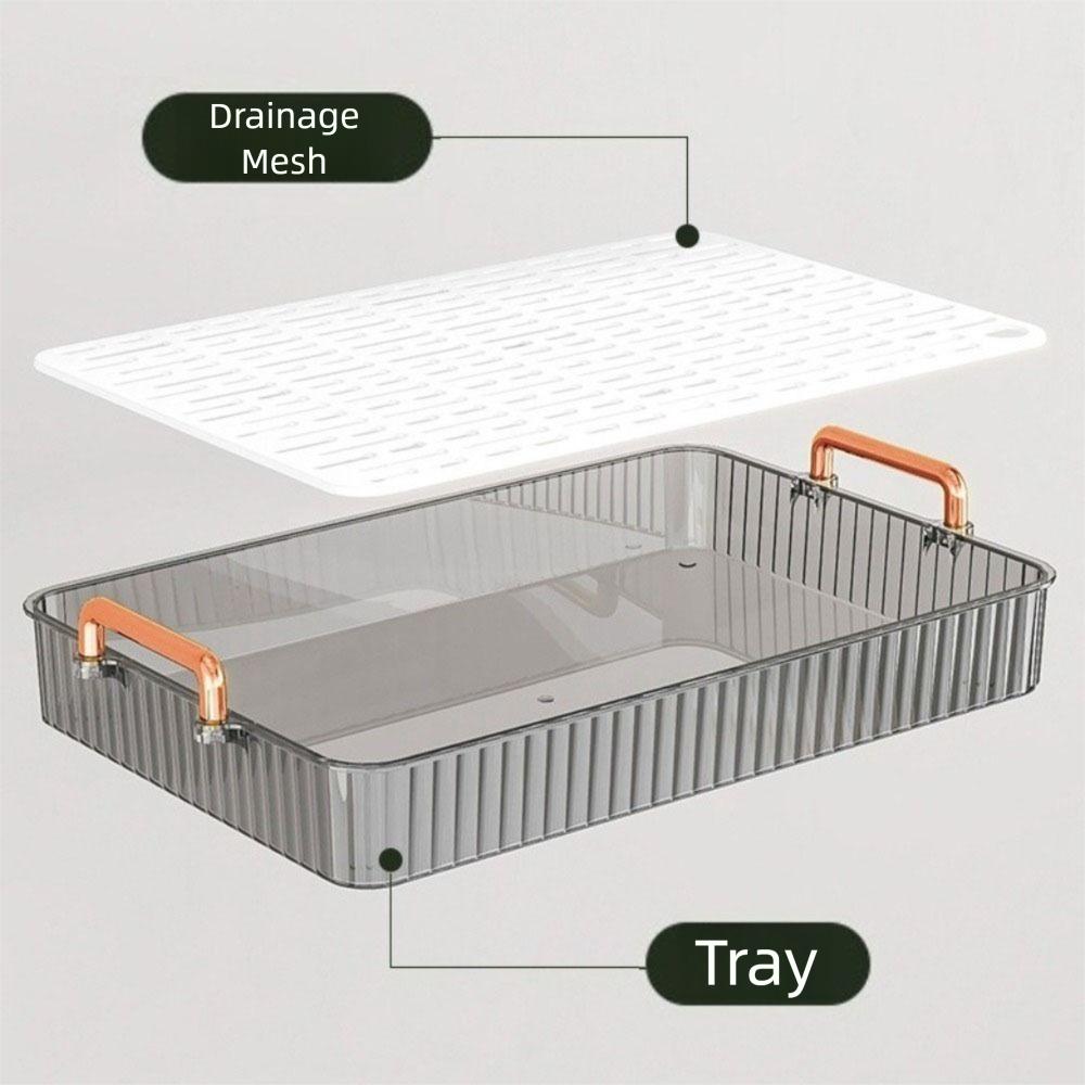 Clear Tableware Storage Tray Double-layer Serving Plate Decorative Drain Tea Tray  Kitchen