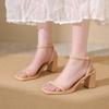 Open-toe Sandals Women 2026 Summer New Buckle Fashion Solid Color Female Shoes Temperament Chunky High Heel