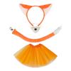 Foxes Costumes Set Foxes Ear Headbands Tail Nose Bowtie Tutu Skirt Animal Cosplay Costumes for Halloween Christmas Party