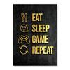 Modern Abstract Gaming Gamer Quotes Canvas Posters Black Golden Game Painting Wall Art for Living Room Kidsroom Decor Cuadros