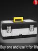 Industrial Grade Stainless Steel Portable Toolbox for Car & Household Use - Large Size, Multifunctional Storage for Electricians & Hardware