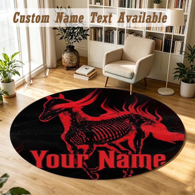Deftones Personalized Round Rug Support Custom Name, Soft Home Decor Mat